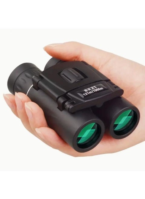 8x21 Compact Zoom Binoculars Mini Telescope Long Range Viewing, HD BAK4 Optics, Perfect For Hunting, Sports, And Camping