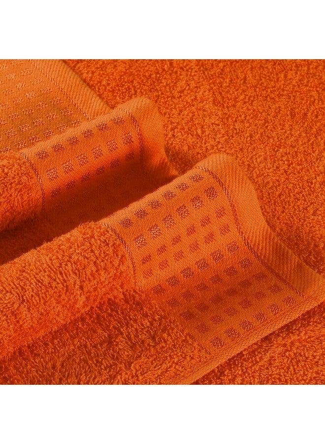 GLAMBURG 100% Cotton Ultra Soft 6 Pack Towel Set, Contains 2 Bath Towels 28x55 Inches, 2 Hand Towels 16x24 Inches & 2 Wash Coths 12x12 Inches, Compact Absorbent Lightweight & Quickdry - Orange - Image 2