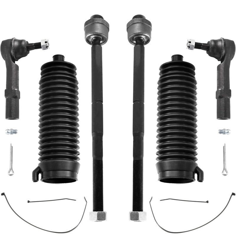 ASTARPRO 6pcs Front Inner and Outer Tie Rod Ends Complete Kit and Boots Replacement for Cadillac Escalade Chevy Avalanche Silverado Suburban Tahoe GMC Sierra Yukon XL 1500