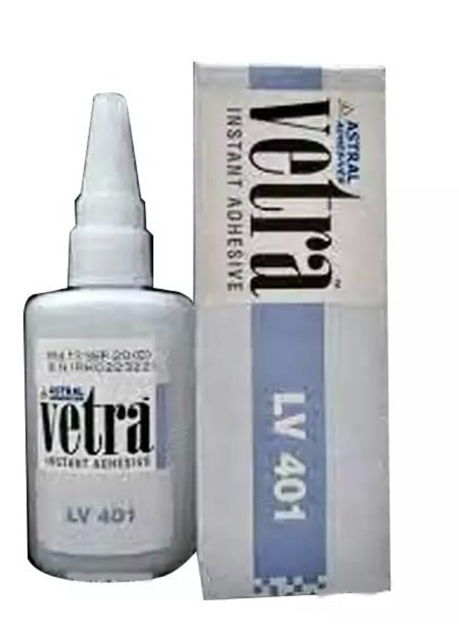 استرال لاصق فوري ASTRAL Vetra Lv-401: مثالي لربط معظم الأسطح غير المسامية، مثل البلاستيك والمطاط والمعادن، وكذلك الأسطح المسامية مثل الخشب والجلد وغيرها. (20 غرام) - Image 1