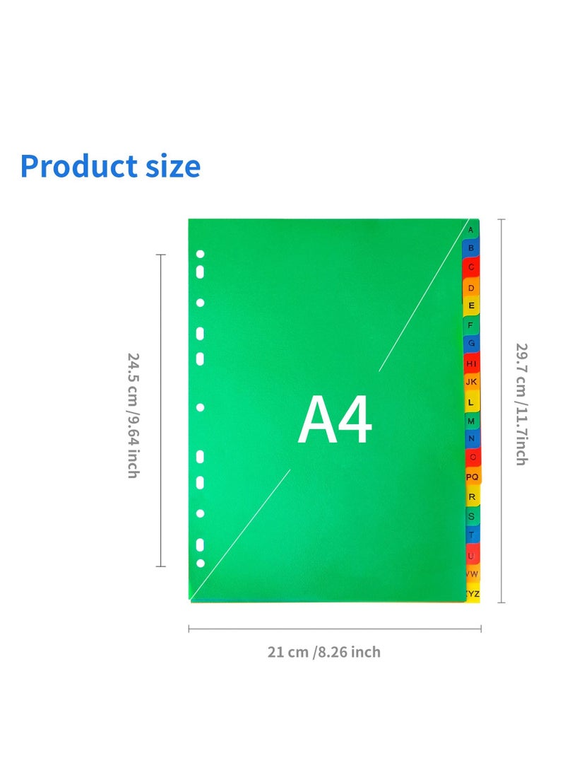 SYOSI - 5 Pack File Dividers A4 Extra Wide 20 Part Dividers A4 Subject Folder Dividers with Blank Tabs Multipunched A4 Dividers for Ring Binders Plastic Binder Dividers (21cmx29.7cm) - Image 1