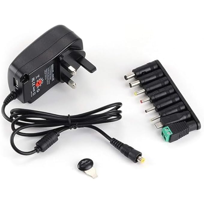 rayihni 30W UNIVERSAL AC/DC ADAPTER SWITCHING POWER SUPPLY WITH 8 SELECTABLE ADAPTER PLUGSÏ¼ŒFOR 3V 4.5V 5V 6V 7.5V 9V 12V HOUSEHOLD ELECTRONICS AND LED STRIP - 2000MA MA - Image 1
