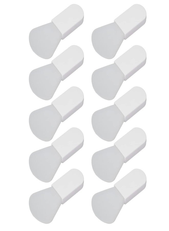 Filfeel 10 قطع فرش ماسك الوجه السيليكون، أداة تجميل محمولة بمقبض قصير، بيضاء (مقوسة)، للأعمال بالجملة - Image 1