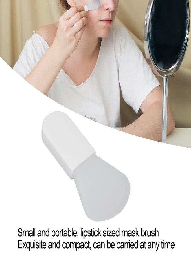 Filfeel 10 قطع فرش ماسك الوجه السيليكون، أداة تجميل محمولة بمقبض قصير، بيضاء (مقوسة)، للأعمال بالجملة - Image 5