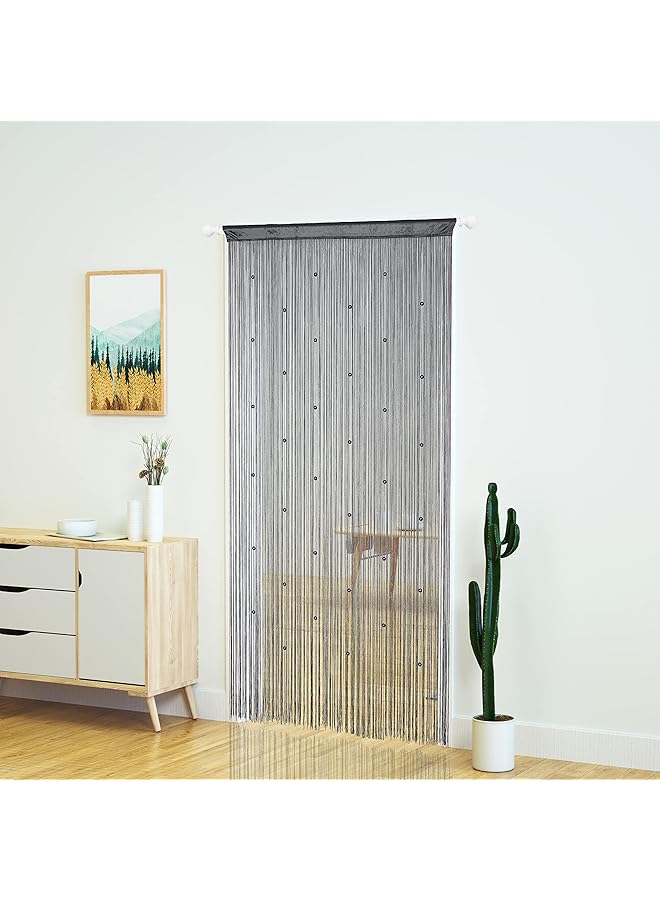 erorex Beaded Curtain Door String Curtains For Doorway Tassels Beads Hanging Fringe Hippie Room Divider Window Hallway Entrance Wall Closet Bedroom Privacy Decor 39×79In 100×200Cm Grey - Image 3