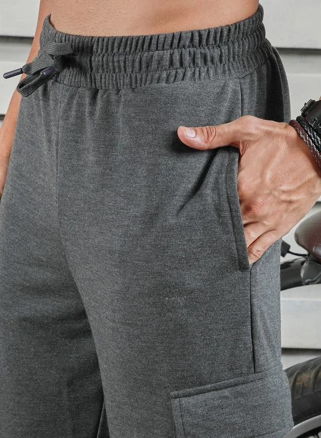 HIGH STAR Straight Fit Cuffed Joggers with Cargo Pockets by Styli