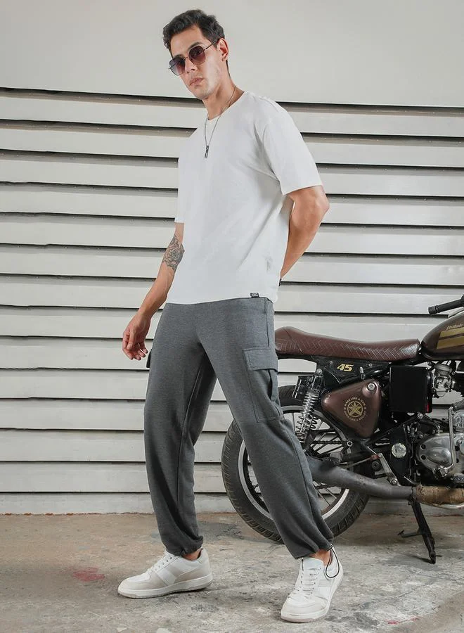 HIGH STAR Straight Fit Cuffed Joggers with Cargo Pockets by Styli