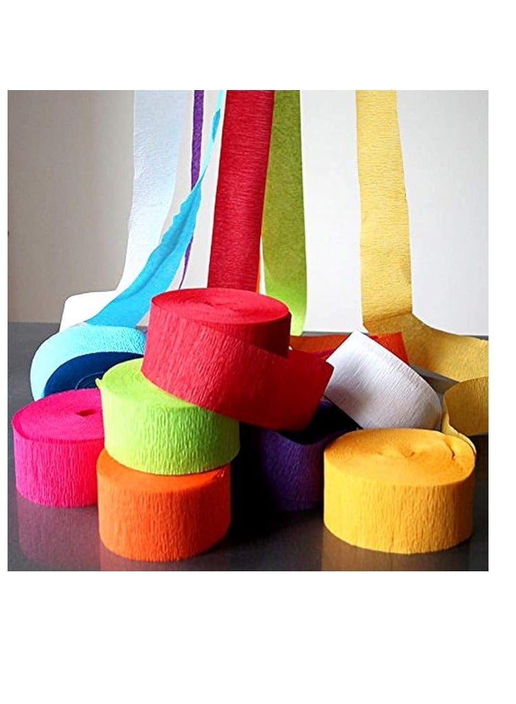 Flamingo 5 Pcs Crepe Paper Streamers Rolls 1.5Inch Assorted Colour - Image 3