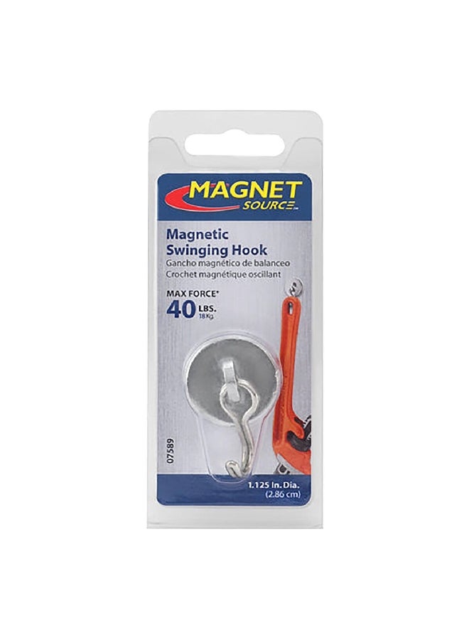 Magnet Source Durable Neodymium Swing Magnetic Disc Hook Chrome 1.125 x 1.125 Inch 07589 - Image 5