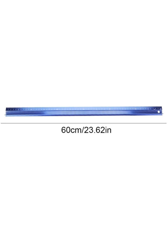 Blue Aluminum Alloy Cutting Ruler 600mm Non Slip Metal Safety Scale Durable Precision Measurement Tool - Image 5