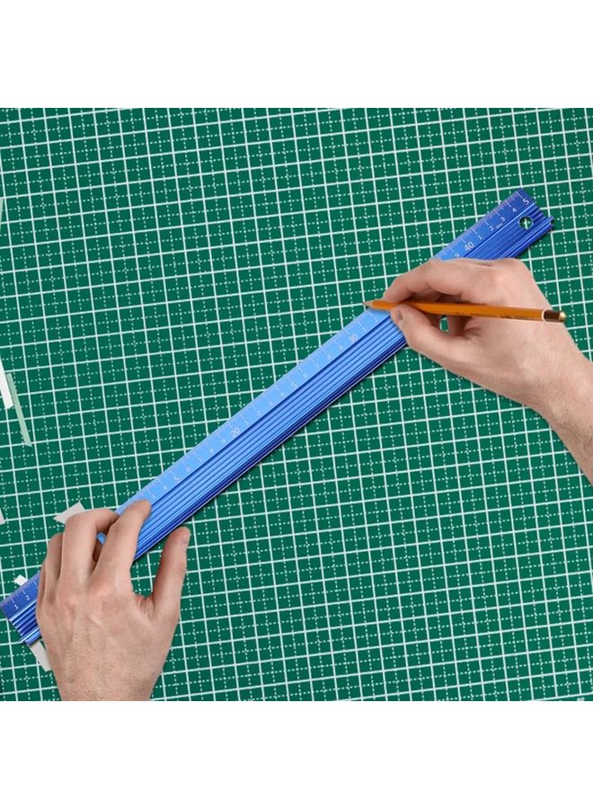 Blue Aluminum Alloy Cutting Ruler 600mm Non Slip Metal Safety Scale Durable Precision Measurement Tool - Image 2