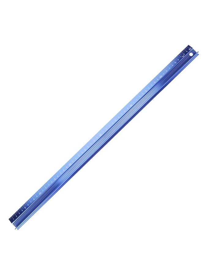 Blue Aluminum Alloy Cutting Ruler 600mm Non Slip Metal Safety Scale Durable Precision Measurement Tool - Image 1