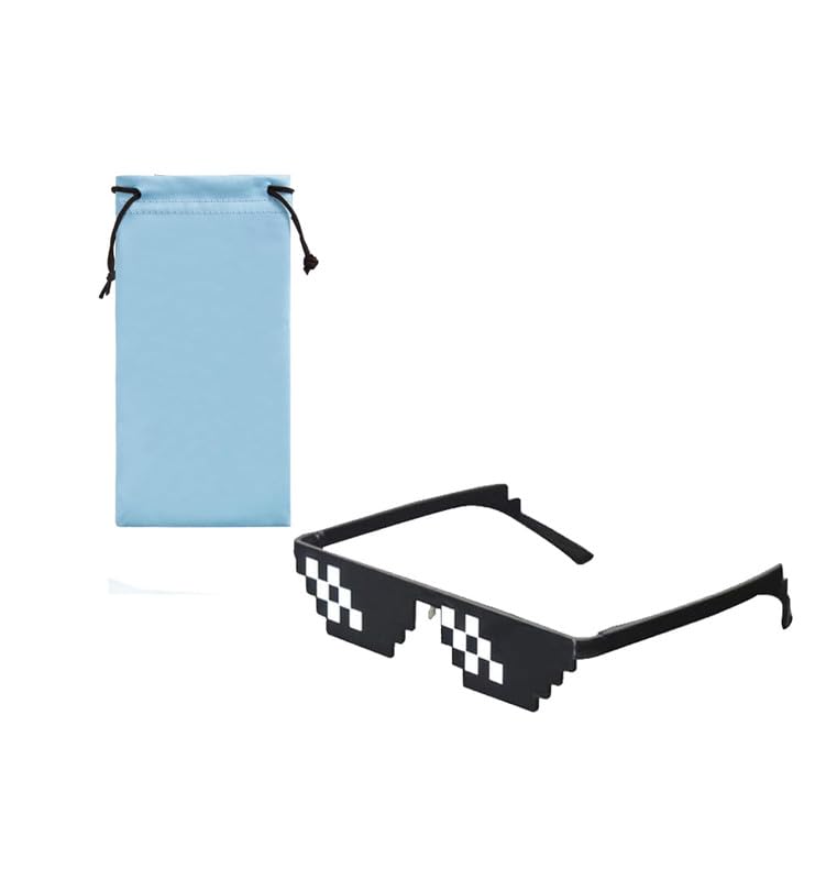 Tinytotem Thuglife Thug Life Sunglass Sunglasses Glass Glasses snoopdog Funny Cool for Adults Party Concert Men Women Kids Prop Photos Gangster Gangsta Pixelated Mosaic - Image 1