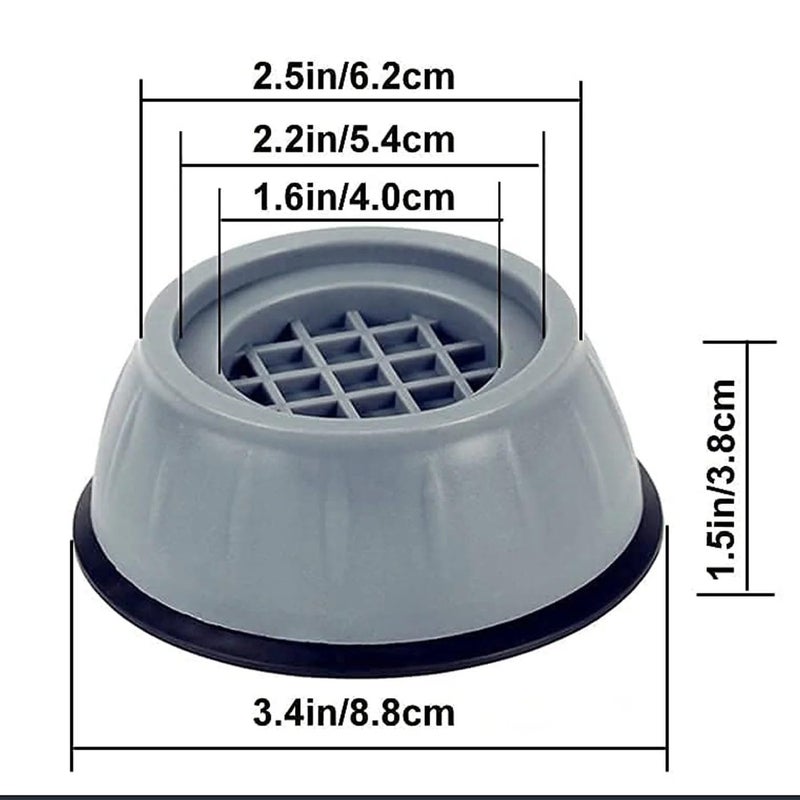 Anti-Vibration Pads for Washing Machine, Shock Absorber, Suction Cup Feet, Levelling Feet, Plastic  - Image 3