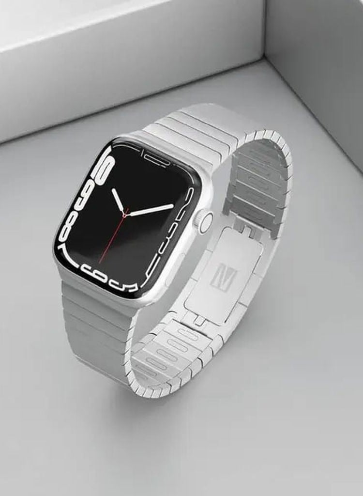 LEVELO Apple Watch 45/44/42mm Westin Steel Watch Band / Stylish & Elegant Design / Anti-Scratch and Wear Off / Premium Material / Easy Installation & Removal / Special Features Anti-Scratch / Material Stainless Steel - Silver - Image 3