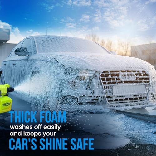 ShineXPro 2.7 Ltr Foam Car Wash Shampoo With 2Pcs 500GSM Microfiber Cloth & Wash Mitt - Thick Foam With Shine Enhancing Formula - Image 5