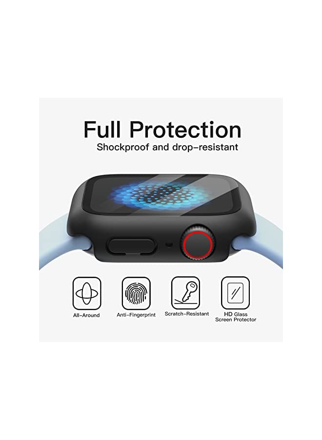 Jetech Case with Screen Protector Compatible with Apple Watch Series 8 7 41mm, Overall Protective Cover, Built-in Tempered Glass Film High Sensitivity, 2 Pack (Black) - Image 4