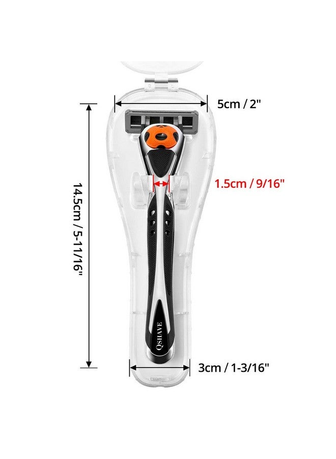 QSHAVE Portable Travel Razor Protector Hard Case For Manual Razor System (61/2" X 21/2" X 1"), 1Pc, (No Razor In) - Image 2