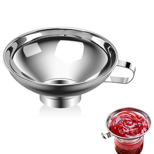 Jubobu Kitchen Funnel With Handle - 304 Stainless Steel for Oil Dispenser, Multipurpose Use - Image 1