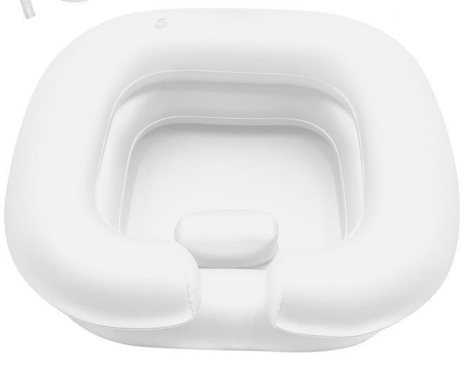 Inflatable Shampoo Basin, Portable Hair Washing Bowl for Bedridden, Disabled, Injured, Elderly, Shampoo Bowl for Dreadlocks and Home Hair Washing Sink (White) - Image 1