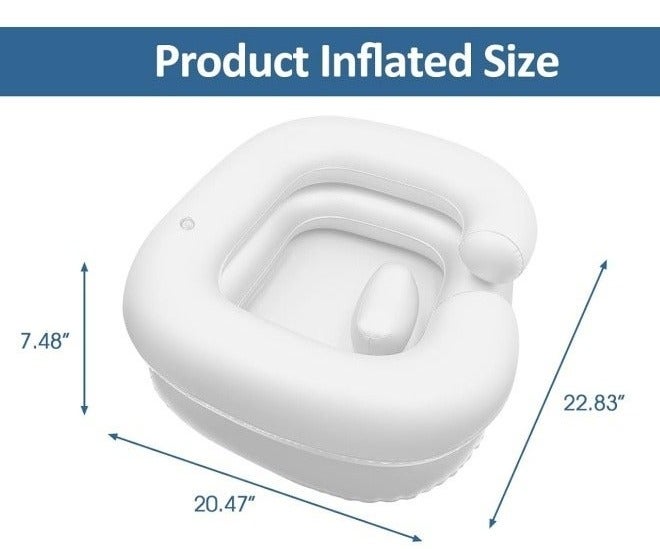 Inflatable Shampoo Basin, Portable Hair Washing Bowl for Bedridden, Disabled, Injured, Elderly, Shampoo Bowl for Dreadlocks and Home Hair Washing Sink (White) - Image 5