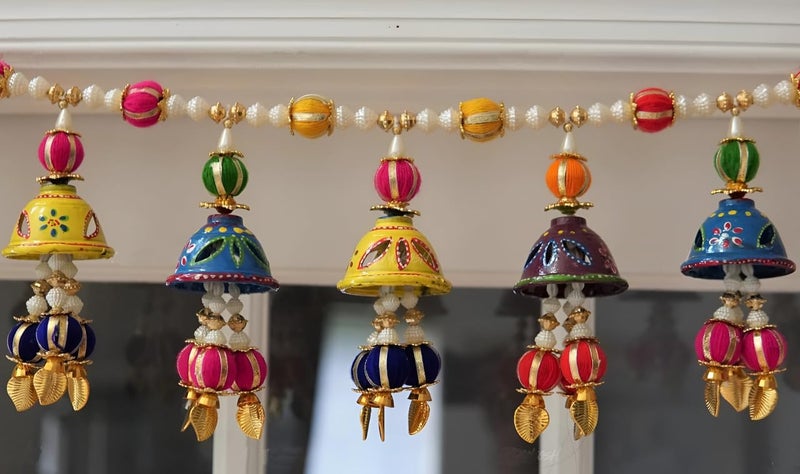 Virushka Rajasthani Style Handmade Hand Painted ToranBandanwar with Side Hangings for Home Decoration - Image 2