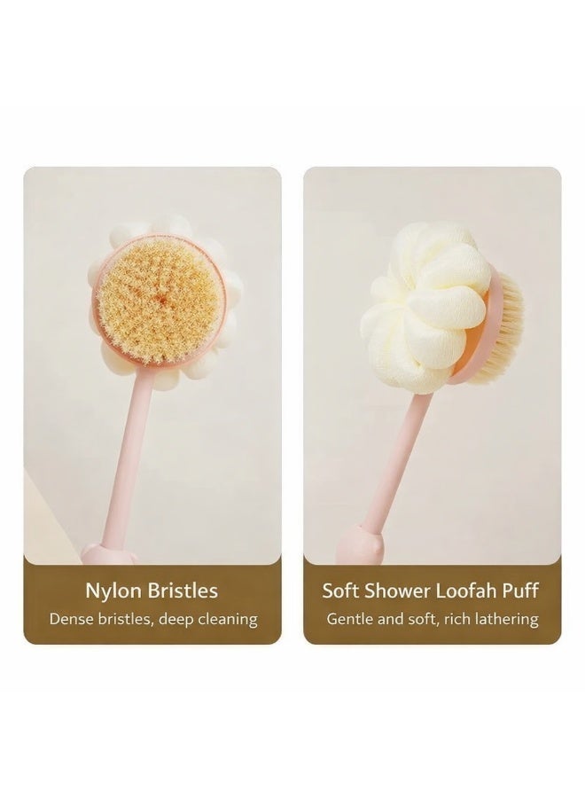 AKSONZ Silicone Body Brush with Long Handle – Double-Sided Shower Back Scrubber for Exfoliating & Massage, Non-Slip Bathing Wand for Deep Cleaning, Soft Skin-Friendly Bathroom Accessory for Men & Women - Image 4