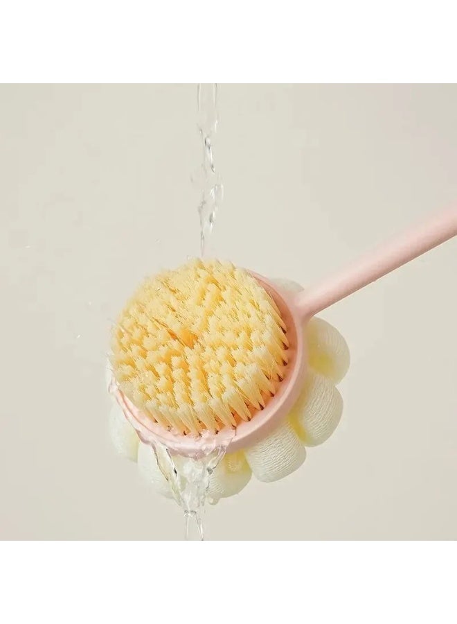 AKSONZ Silicone Body Brush with Long Handle – Double-Sided Shower Back Scrubber for Exfoliating & Massage, Non-Slip Bathing Wand for Deep Cleaning, Soft Skin-Friendly Bathroom Accessory for Men & Women - Image 3