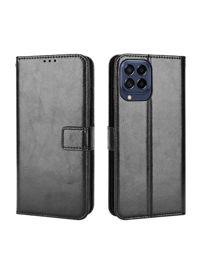 S-TOP Case For Samsung Galaxy M53 5G Crazy Horse Texture Horizontal Flip Phone Leather Case - Image 2