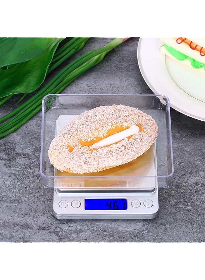 PROMASS Accurate Kitchen Scale High-precision Jewelry Scale Mini Food Scale Electric Kitchen Scale with Two Trays Kitchen Baking Scale Pocket Scale - Image 1