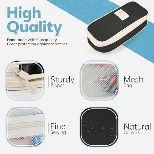 PUPTILY Pencil Case, Large Capacity Aesthetic Pencil Cases with Durable Zipper, Big Stationery Pencil Pouch for Women & Men, Adults Portable Storage Organizer Bag for College, office, Travel (Black) - Image 3