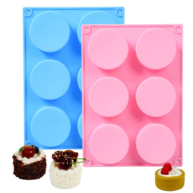 TDHDIKE Silicone Chocolate Molds Round Cylinder Candy Chocolate Molds Perfect Molds for Chocolate Covered Oreos Cupcake Candy Pudding Mini Soap Making 2 BluePink 