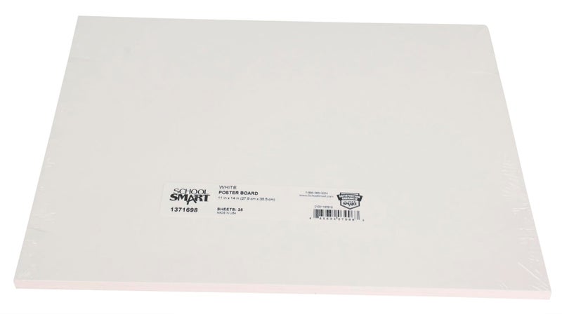 School Smart Poster Board Paper, White, 12 pt Thick, for Posters, Signs, Crafts, Displays, Classroom Projects, 11 x 14 Inches, 25 Pack - Image 2