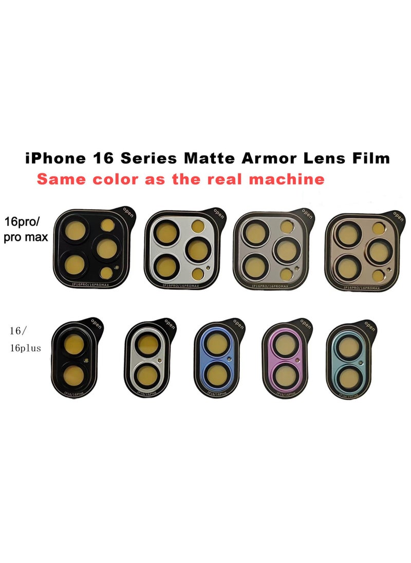 Generic - For iPhone 16 / 16plus Camera Lens Protector, BlackTitanium mobile phone primary color 9H Tempered Glass Camera Cover Screen Metal Ring Case Friendly Scratch Resistant Easy to Install Bling Tempered Glass Cover Camera Screen Protector with Metal Ring Protector, Case Lens for iPhone 16 / iPhone 16plus.  Real machine debugging accurate color accuracy -Black - Image 1