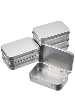 KASTWAVE 6 Pack Metal Tins Container Rectangular 3.75 X 2.45 X 0.8 Inch Mini Tin Box Small Storage Kit Containers Portable Hinged Tins Box For Storage Earphone Charging Cables Cards Home Organizer  - Image 1