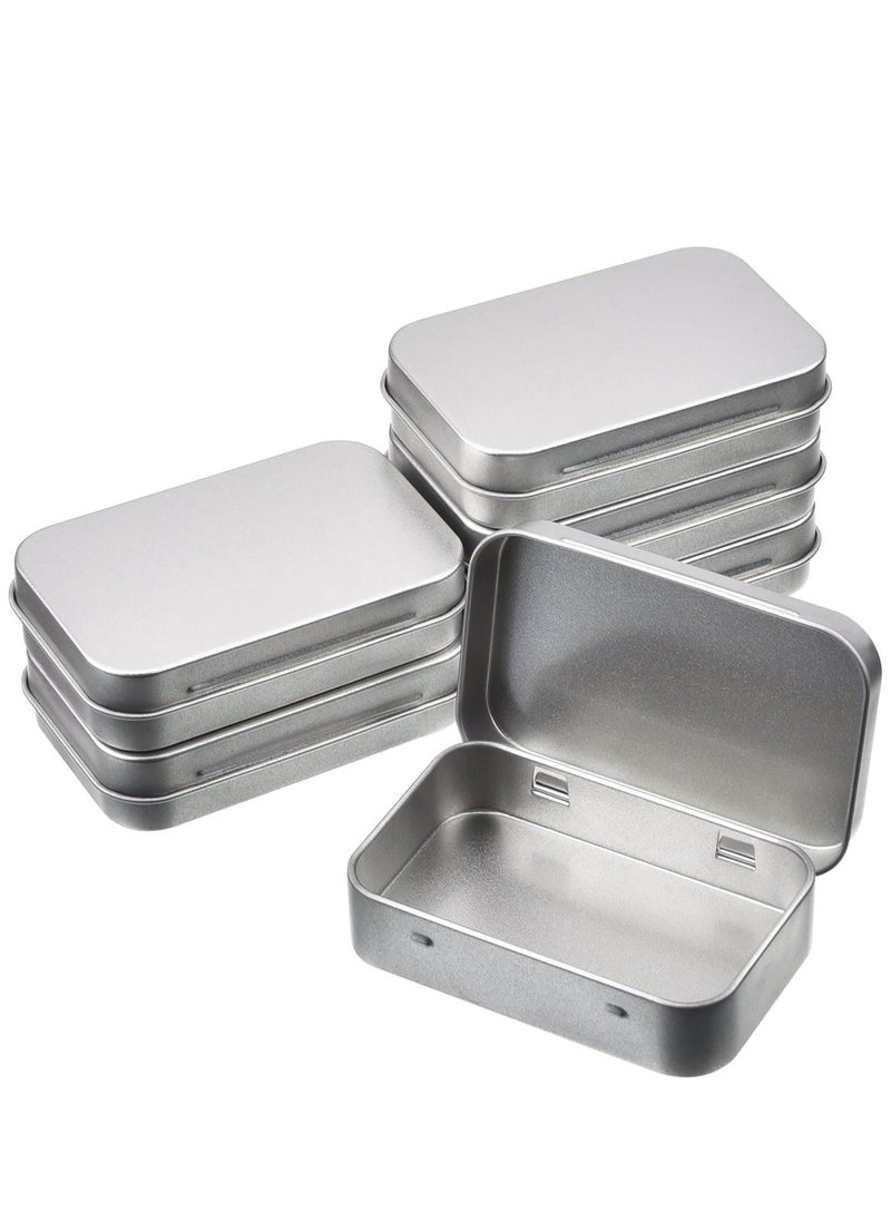 KASTWAVE 6 Pack Metal Tins Container Rectangular 3.75 X 2.45 X 0.8 Inch Mini Tin Box Small Storage Kit Containers Portable Hinged Tins Box For Storage Earphone Charging Cables Cards Home Organizer  - Image 1