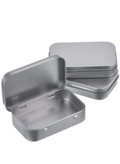 KASTWAVE 6 Pack Metal Tins Container Rectangular 3.75 X 2.45 X 0.8 Inch Mini Tin Box Small Storage Kit Containers Portable Hinged Tins Box For Storage Earphone Charging Cables Cards Home Organizer  - Image 2