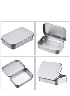 KASTWAVE 6 Pack Metal Tins Container Rectangular 3.75 X 2.45 X 0.8 Inch Mini Tin Box Small Storage Kit Containers Portable Hinged Tins Box For Storage Earphone Charging Cables Cards Home Organizer  - Image 3