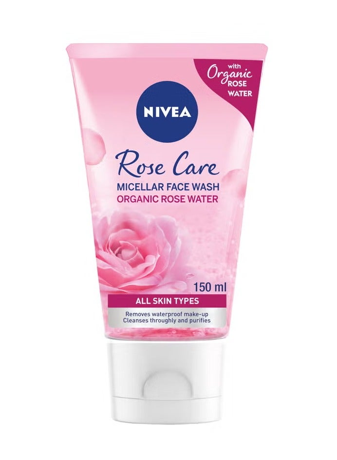 Rose Care Micellar Cleansing Face Wash, Organic Rose, All Skin Types 150ml Rose Care