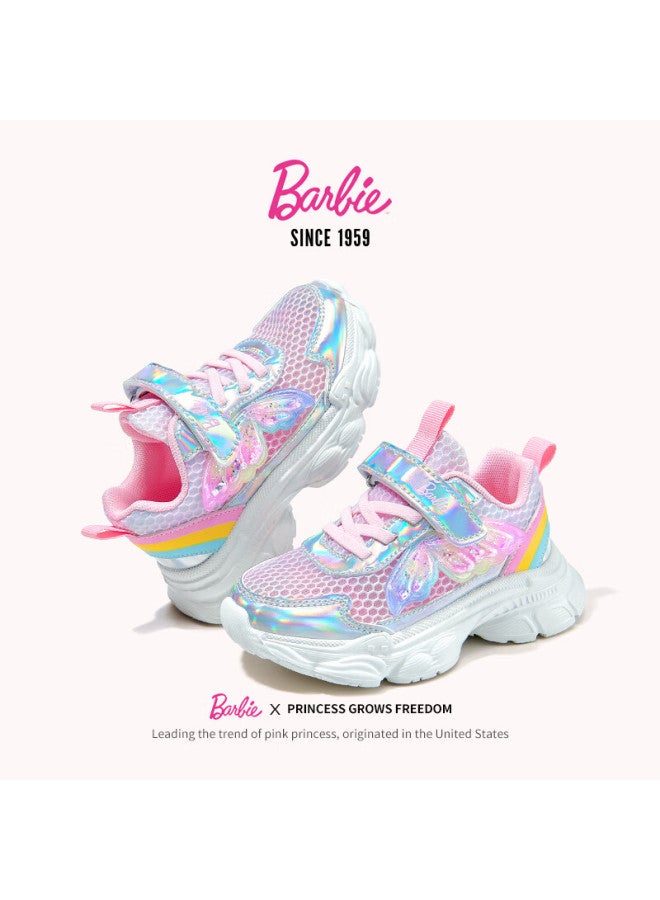 Barbie أحذية باربي للبنات صيفية شبكية بأسلوب الأميرة للألعاب الرياضية في الهواء الطلق دا6811 وردي مقاس 32 - Image 3