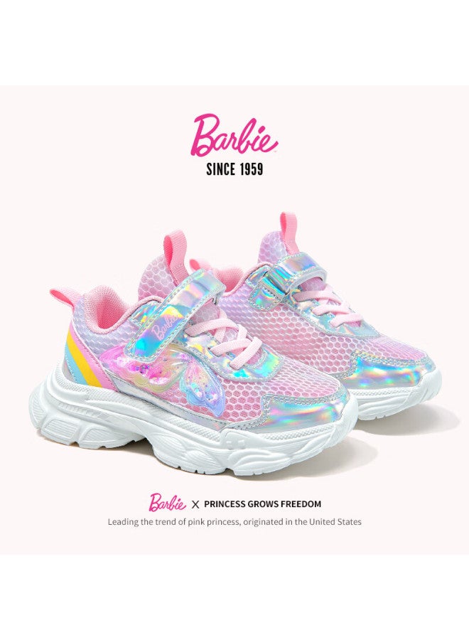 Barbie أحذية باربي للبنات صيفية شبكية بأسلوب الأميرة للألعاب الرياضية في الهواء الطلق دا6811 وردي مقاس 32 - Image 2