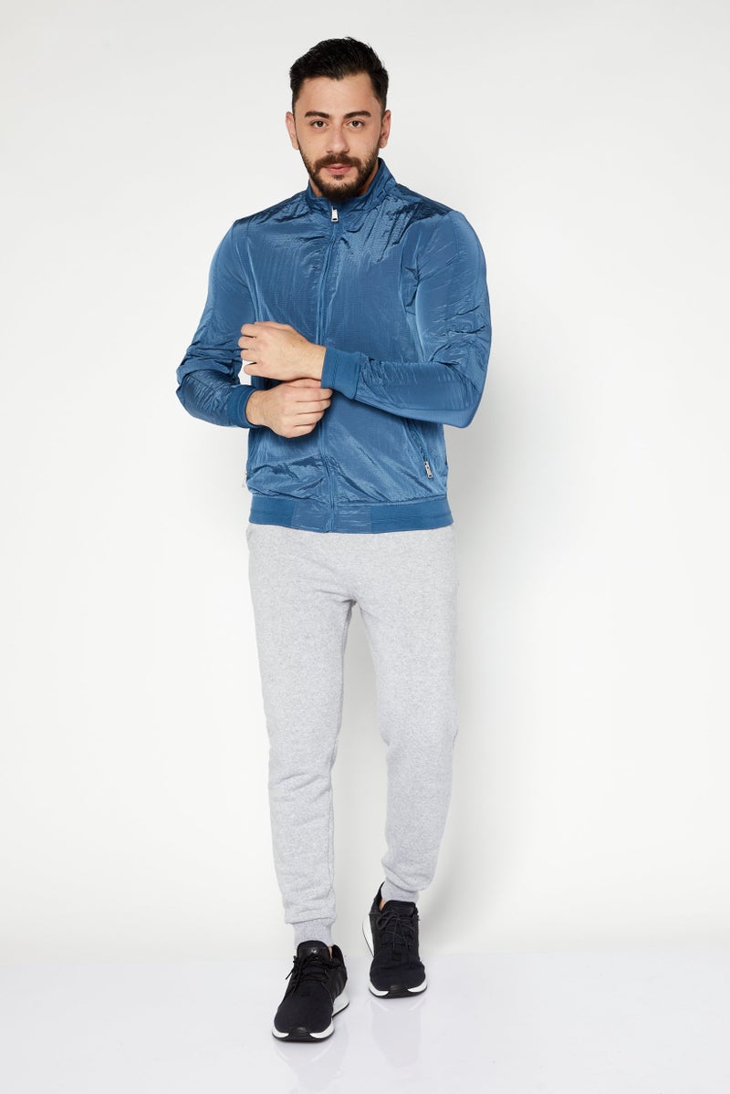 Sorbino Men Solid Windbreaker Jacket, Indigo - Image 2