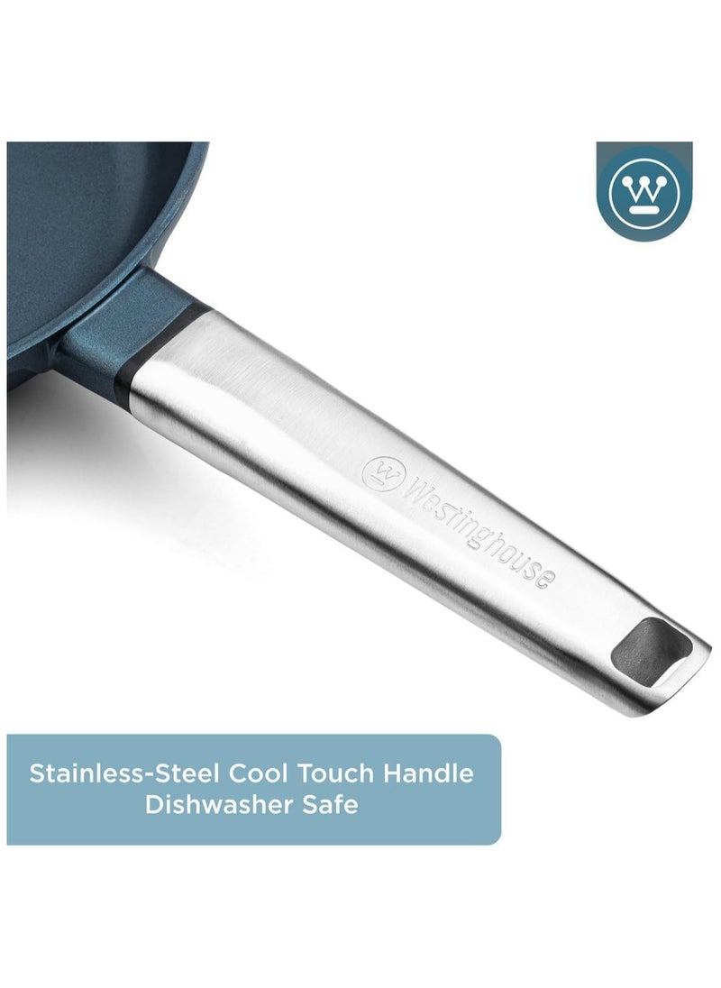 Westinghouse Westinghouse 30cm Non-Stick Fry Pan -Forged Aluminum with 4-Layer Marble Coating Induction & Oven Safe Stainless Steel Handle - Blue  - Image 5