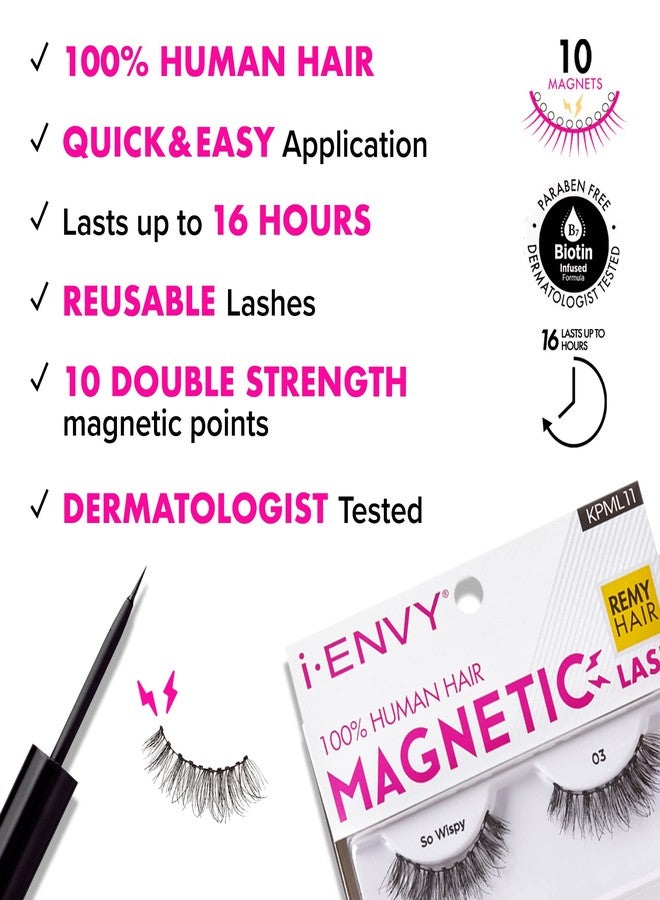 iEnvy i•ENVY Magnetic Human Hair Lashes Double Strength Reusable Lashes Easy to Apply, Everyday Wearable False Eyelashes - Image 4