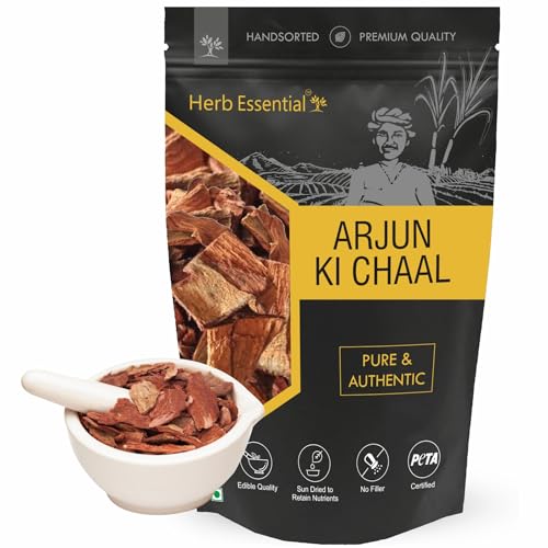 Herb Essential Arjun ki Chaal- Raw |Terminalia Arjuna Bark | Raw - 400g Dry Premium Arjun Tree Bark |For Cardiovascular Health & Lowers Bad Cholesterol | 100% Natural, Sun Dried | - Image 1