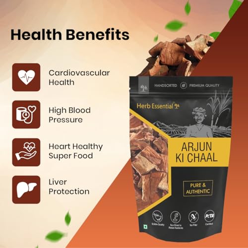 Herb Essential Arjun ki Chaal- Raw |Terminalia Arjuna Bark | Raw - 400g Dry Premium Arjun Tree Bark |For Cardiovascular Health & Lowers Bad Cholesterol | 100% Natural, Sun Dried | - Image 3