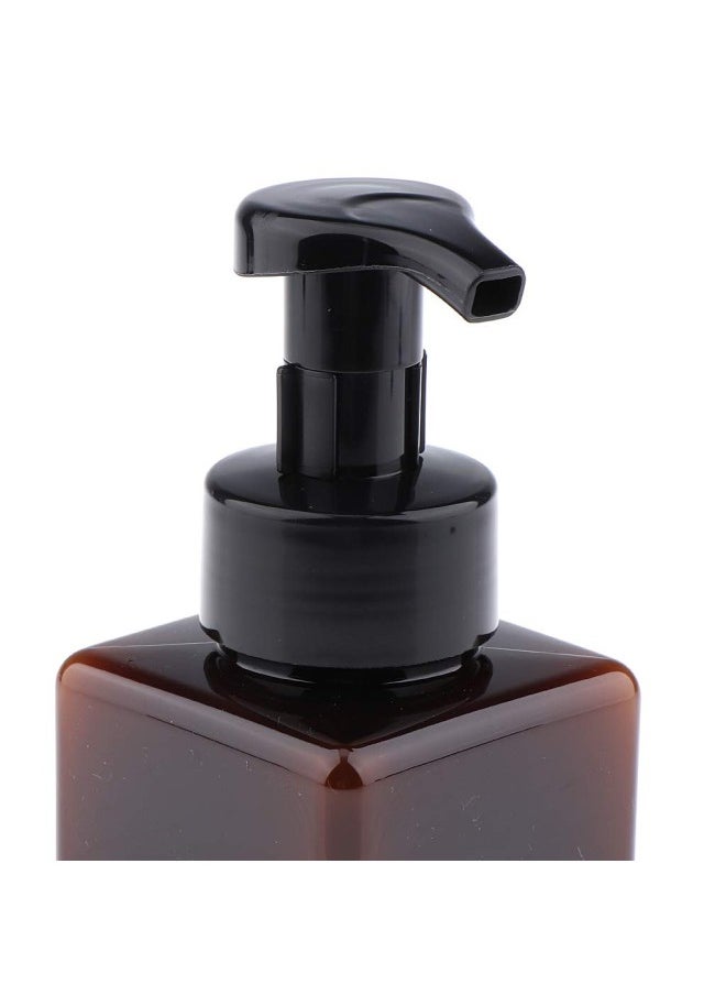 silvercnc 8oz/250ml Foaming Soap Dispenser Plastic Pump Bottle Makeup Container Square - Dark Brown 