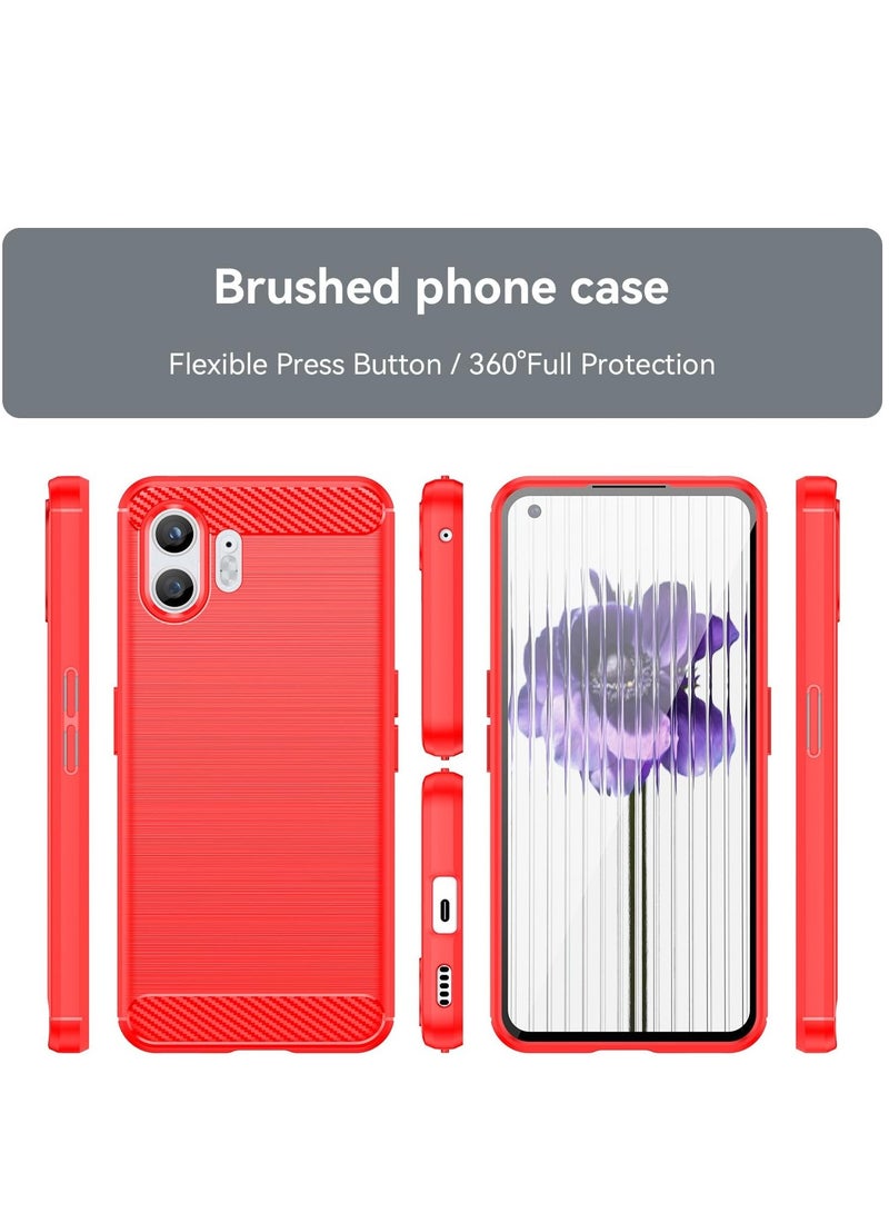 UNBLACK Compatible with Nothing Phone 2 Slim Shock Absorption Soft TPU (Red) - Image 4