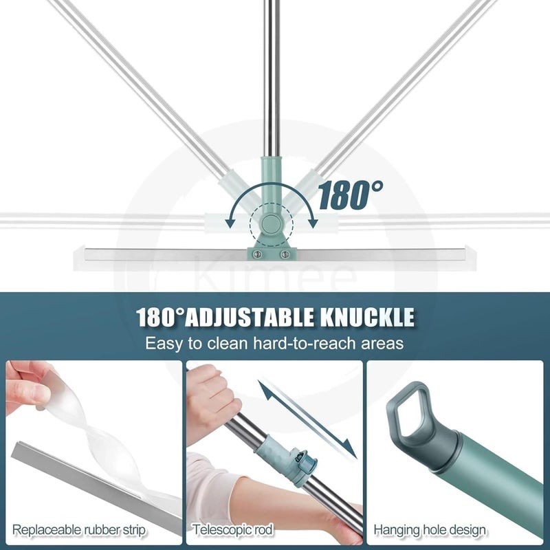 GKN Heavy Duty 50 Inch Magic Broom Silicon Floor Wiper 180 Degree Rotating Squeegee Broom for Cleaning Silicon Rubber Floor Scrubber for Home Garage Bathroom Tile Marble Glass Window Cleaning - Image 2