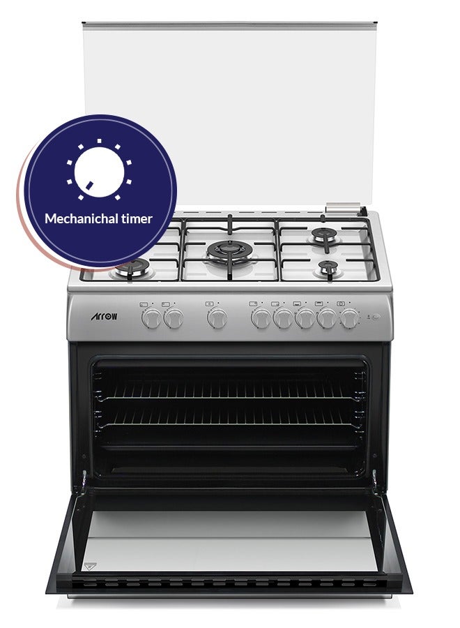 Arrow 90x60 Gas Cooker, 5 Gas Burners, Full Safety with Cooling Fan, Turkish Made | Model: RO-9060GSKS-CF - Image 4